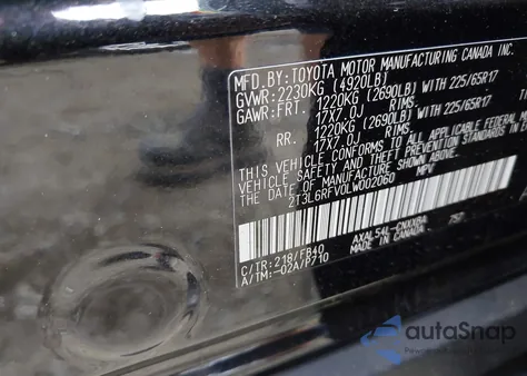 2020 Toyota Rav4 Hybrid Le из США, поврежденный, VIN 2T3L6RFV0LW002060